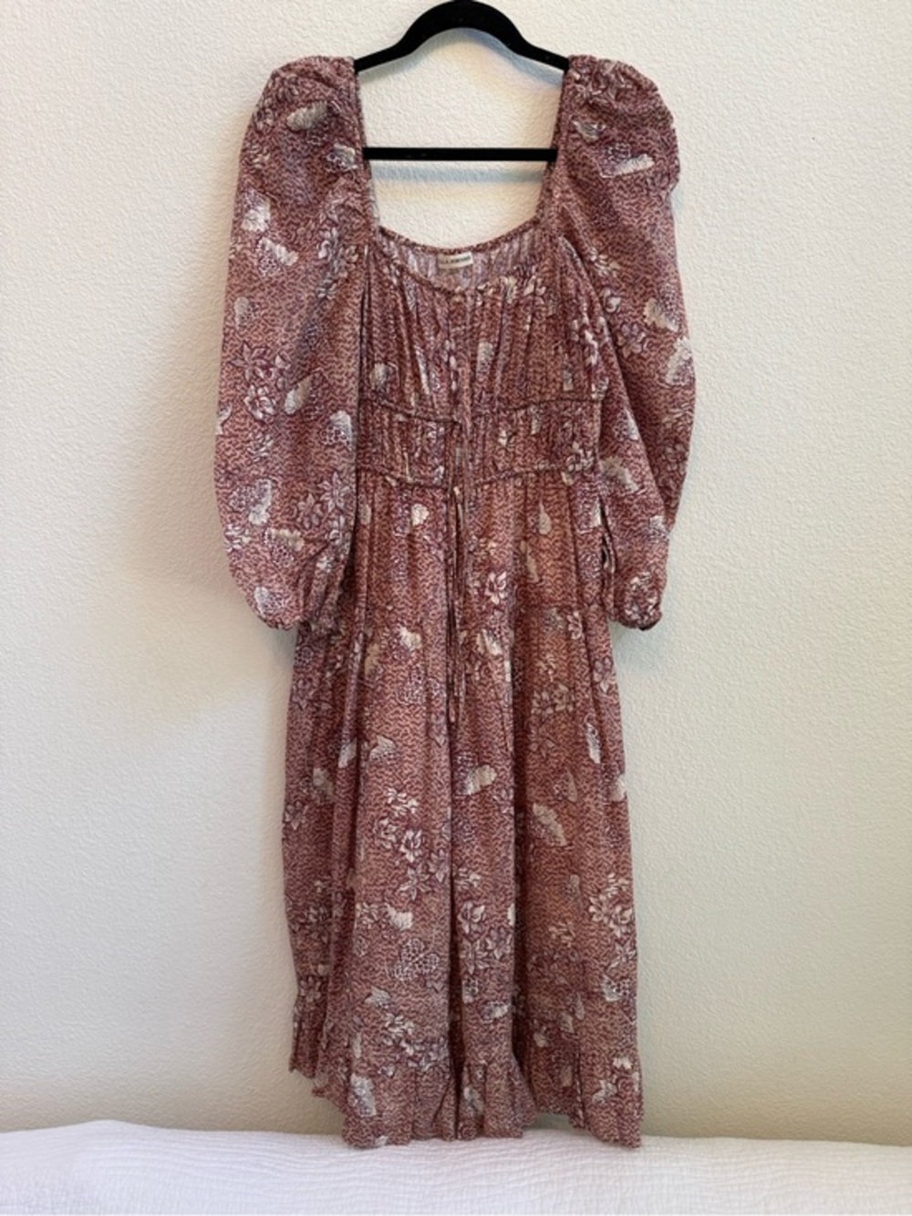 Ulla Johnson Isla Midi Dress Sandalwood Floral Cotton Voile Size 4 - Picture 1 of 6